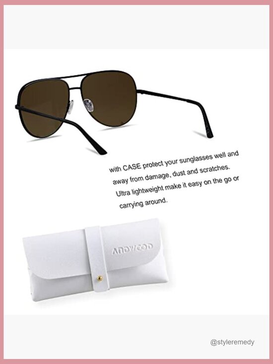 Oversized Aviator Sunglasses with UV400 Protection Metal Frame main image 6